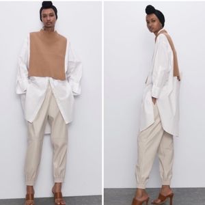 NWT Zara Faux Leather Joggers